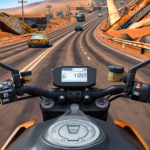 moto rider go highway traffic